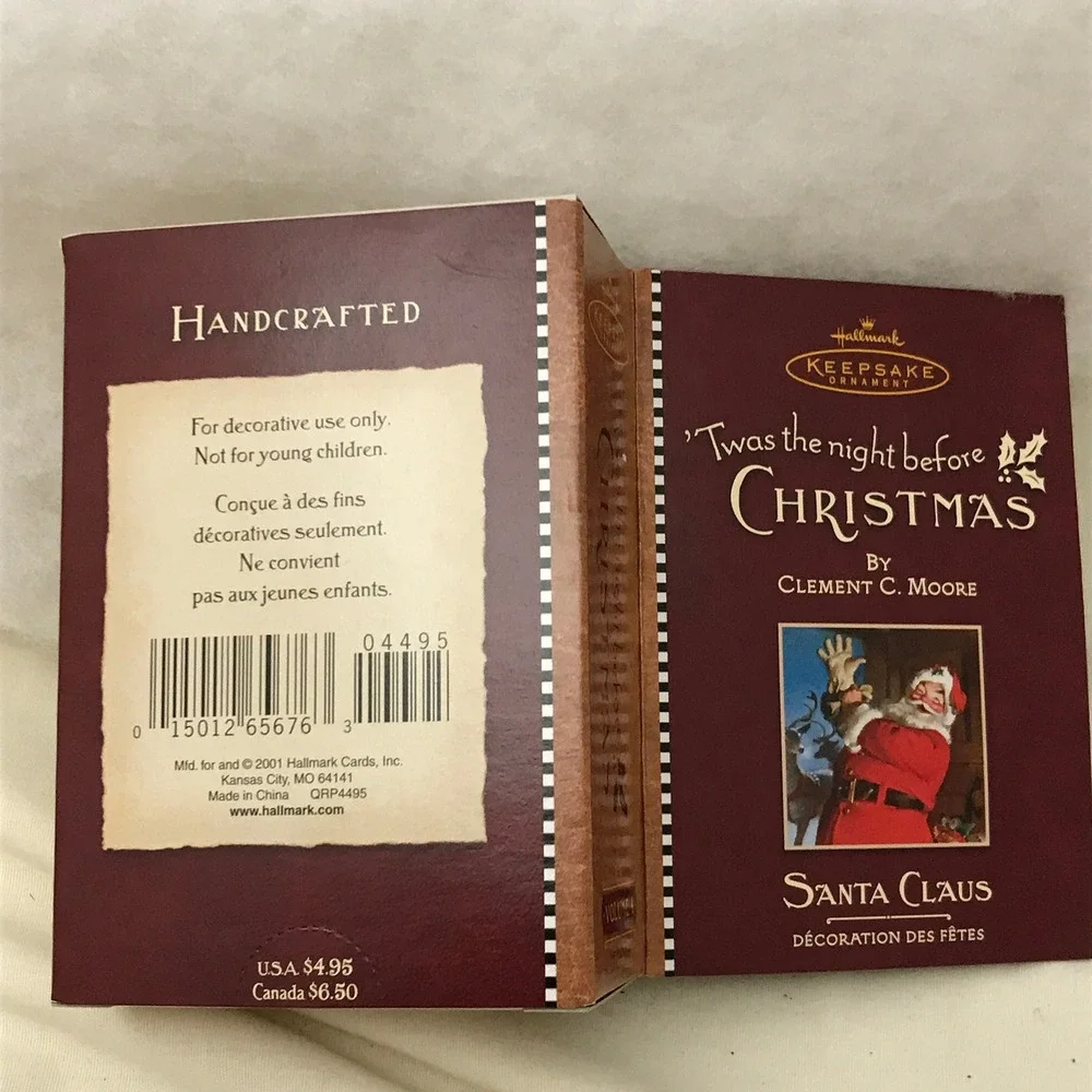 Hallmark‎ Santa Claus Ornament: 'Twas the Night Before Christmas, 2001